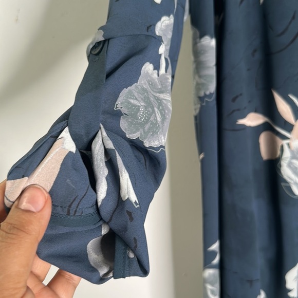 Babaton Quincy teal blue floral jacket size small business casual office - Picture 5 of 8